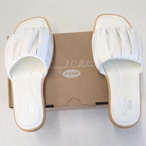 Dr. Scholl's White Slide Sandals